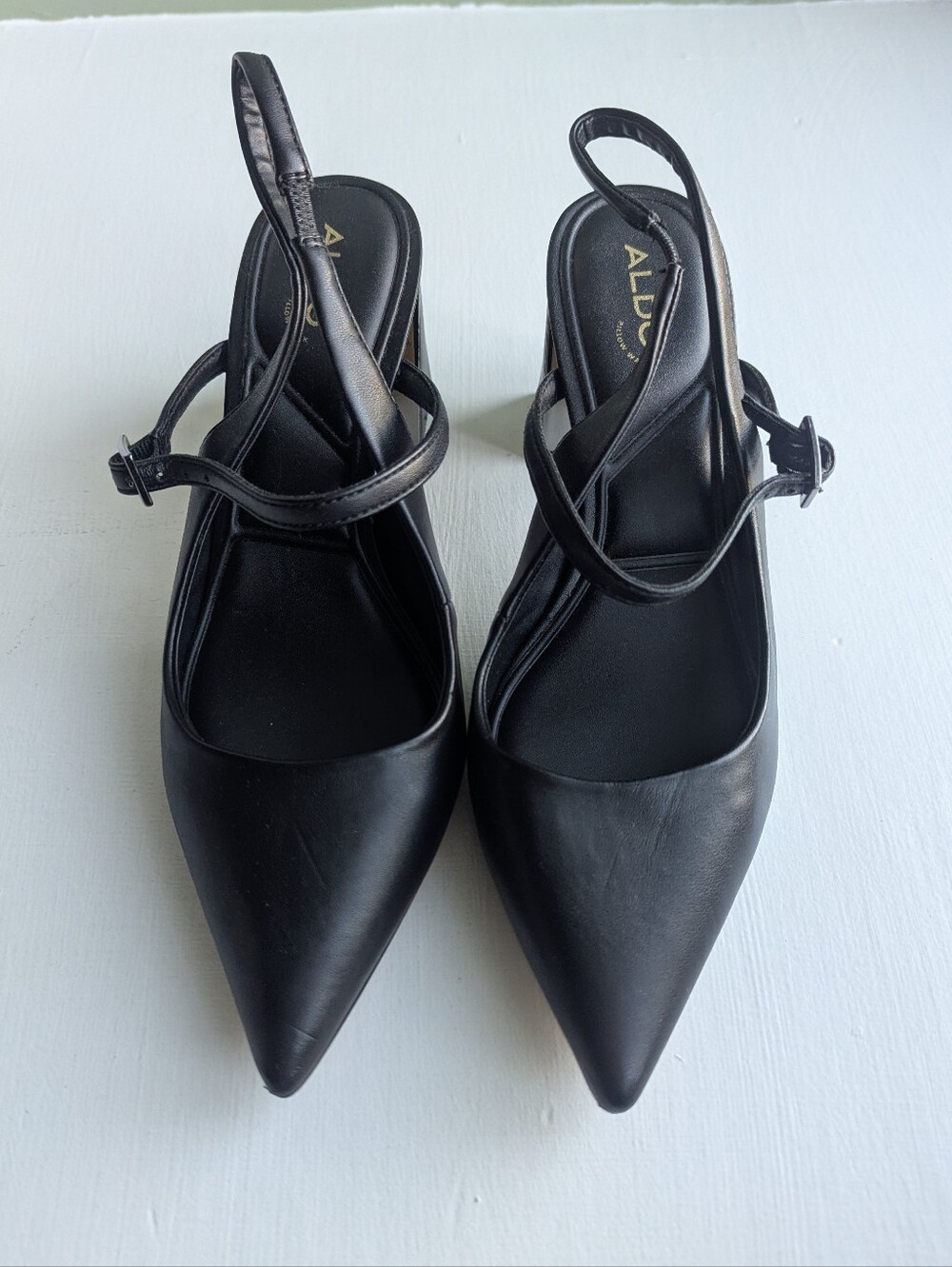 ALDO Black Pointed Slingback Heels